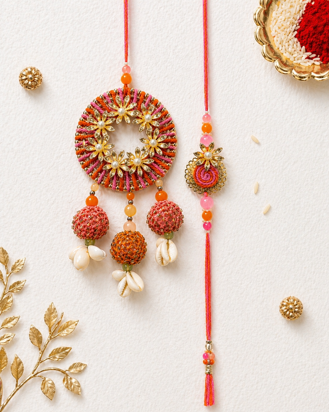 Crochet And Kodi Tassel Bhaiya Bhabhi Rakhi
