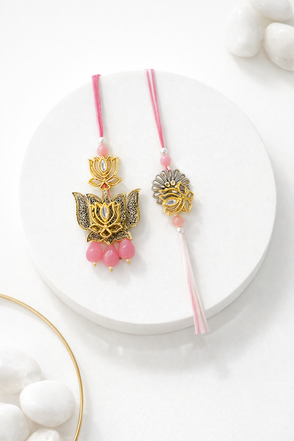 Oxidised Lotus Bhabhi Set
