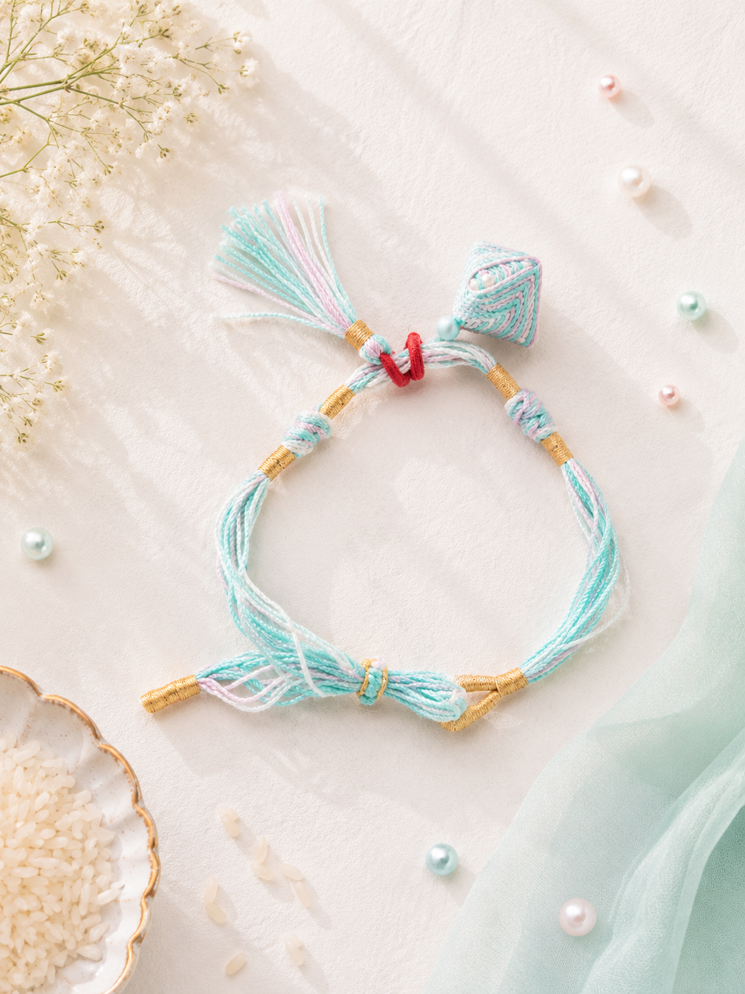 Multicolor Thread And Crochet Bracelet
