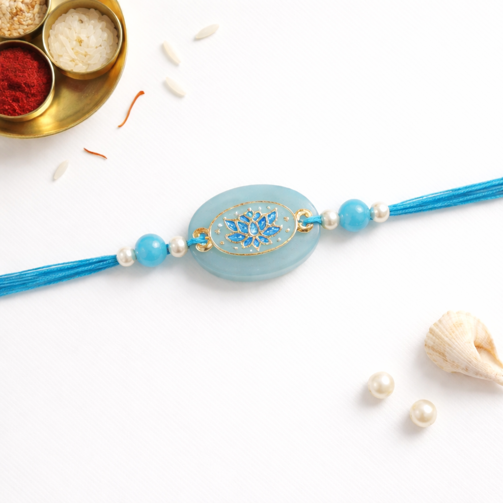 Lotus And Stone Rakhi