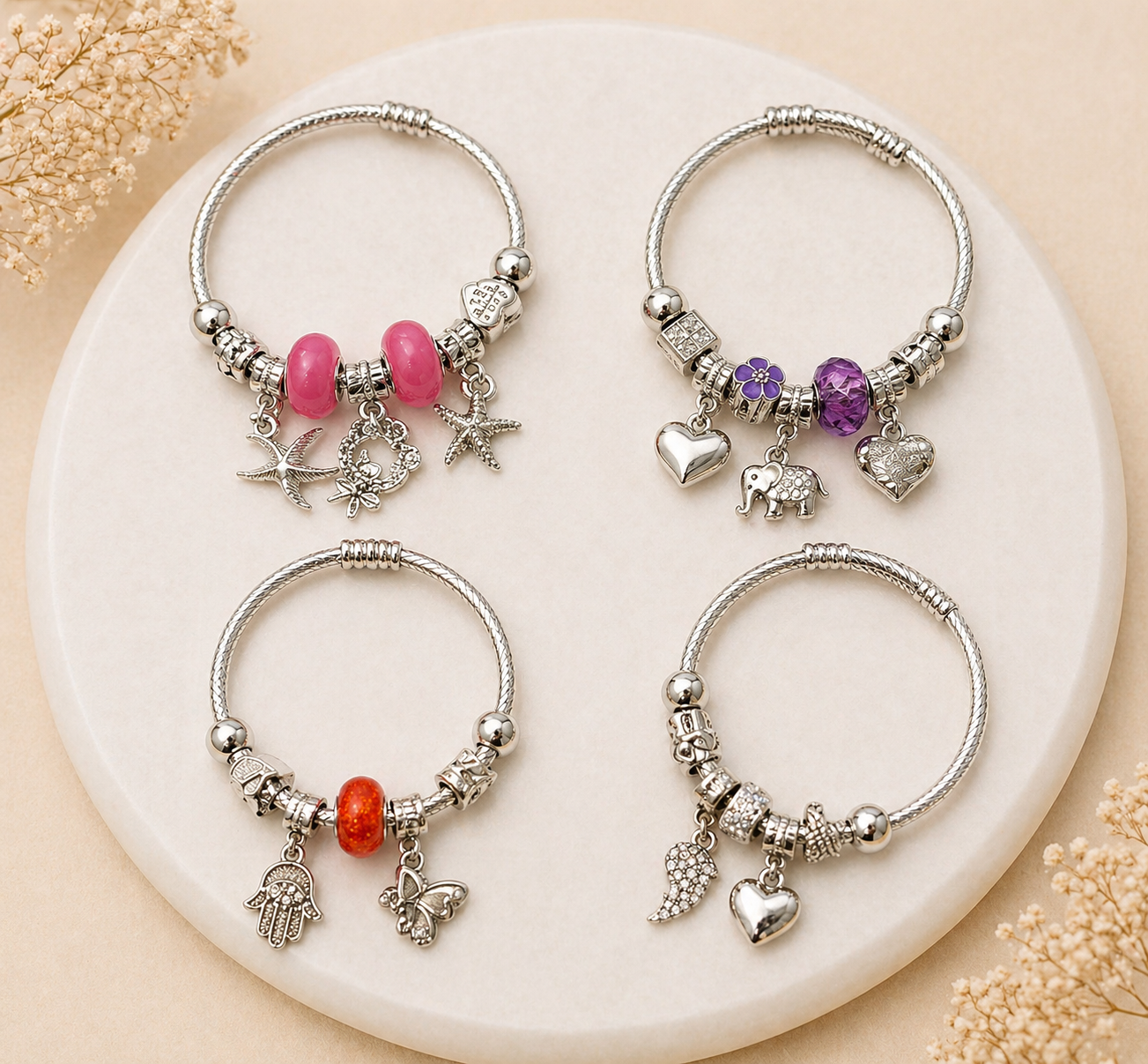 Metallic Charm Bracelet