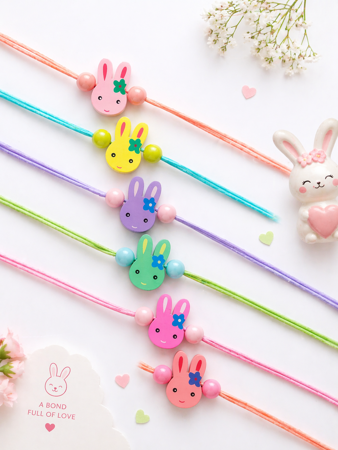 Wooden Bunny Rakhi(Random Colour)
