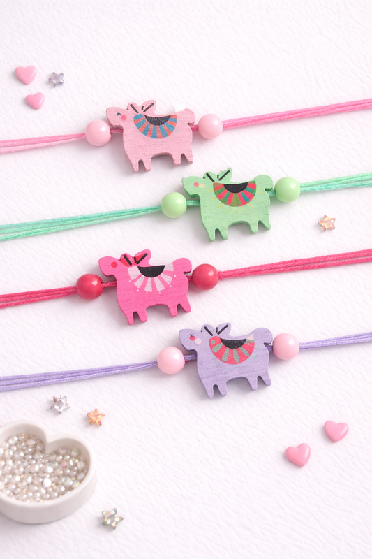 Wooden Lama Rakhi(Random Colour)