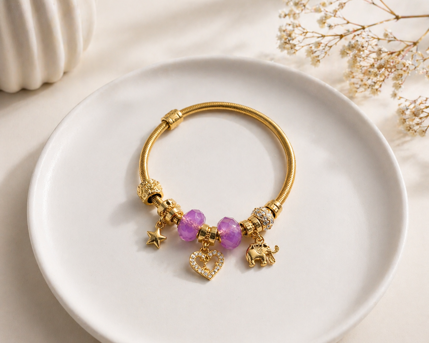 Metallic Charm Bracelet