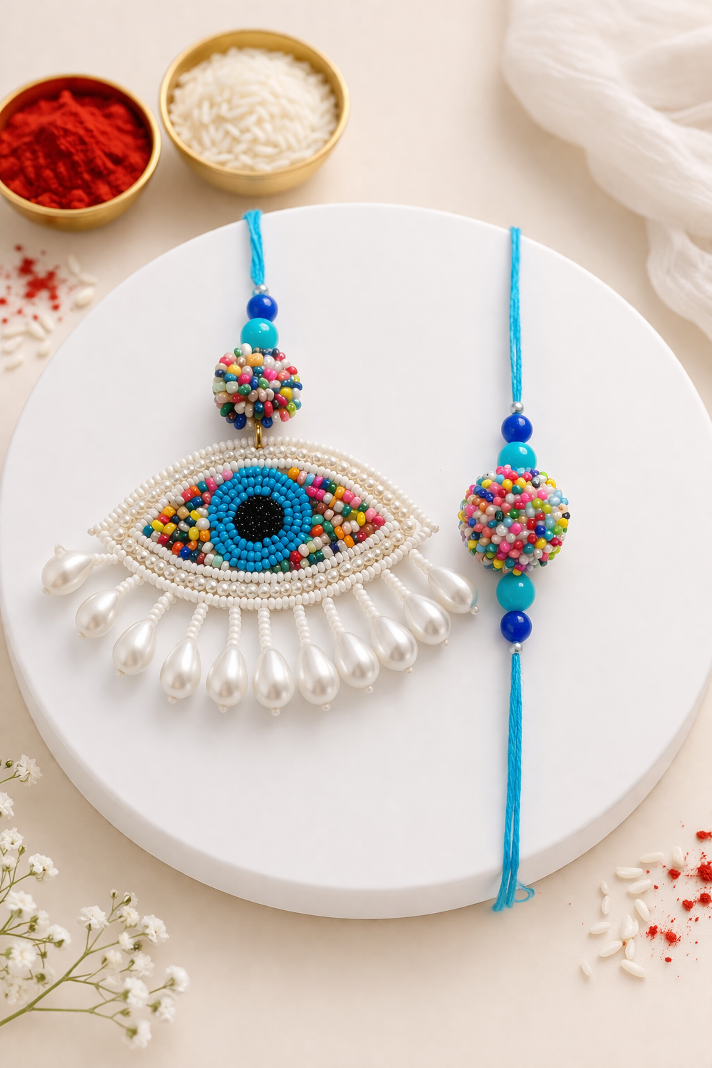 Evil Eye Tassel Bhaiya Bhabhi Rakhi