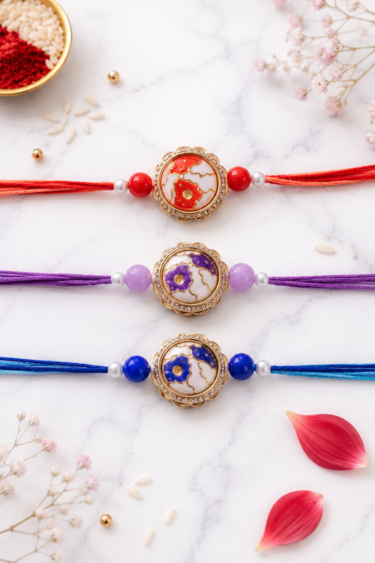 Enamel Marble Pattern Rakhi