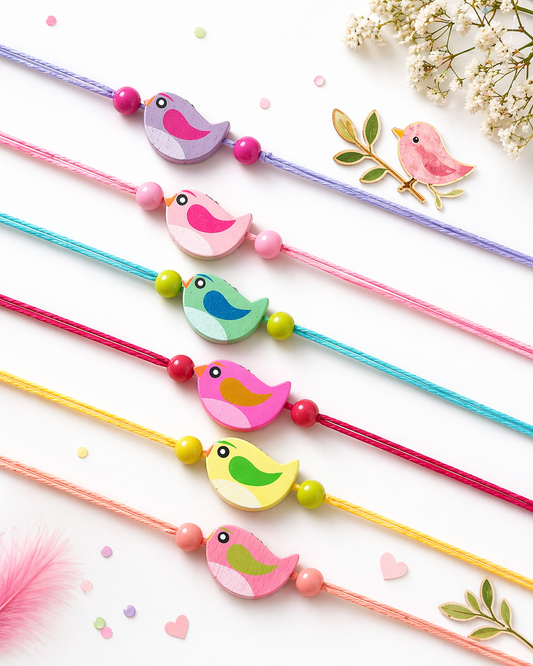 Wooden Bird Rakhi(Random Colour)