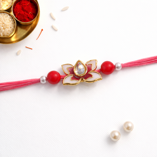 Kundan Lotus Rakhi