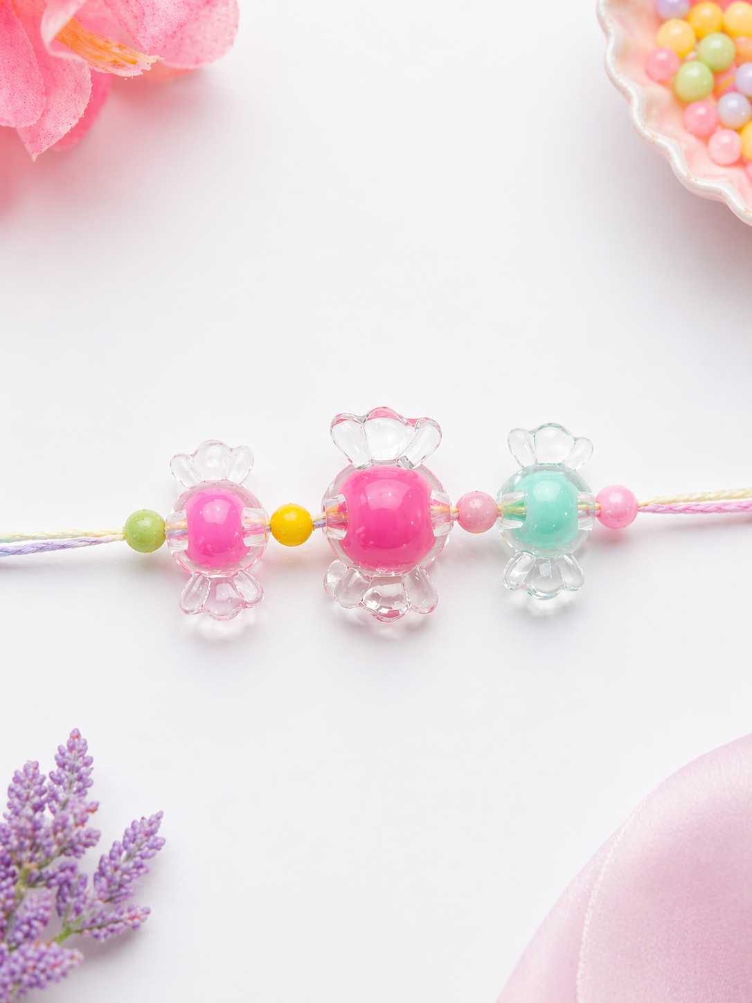 Colourful Toffee Bead Rakhi
