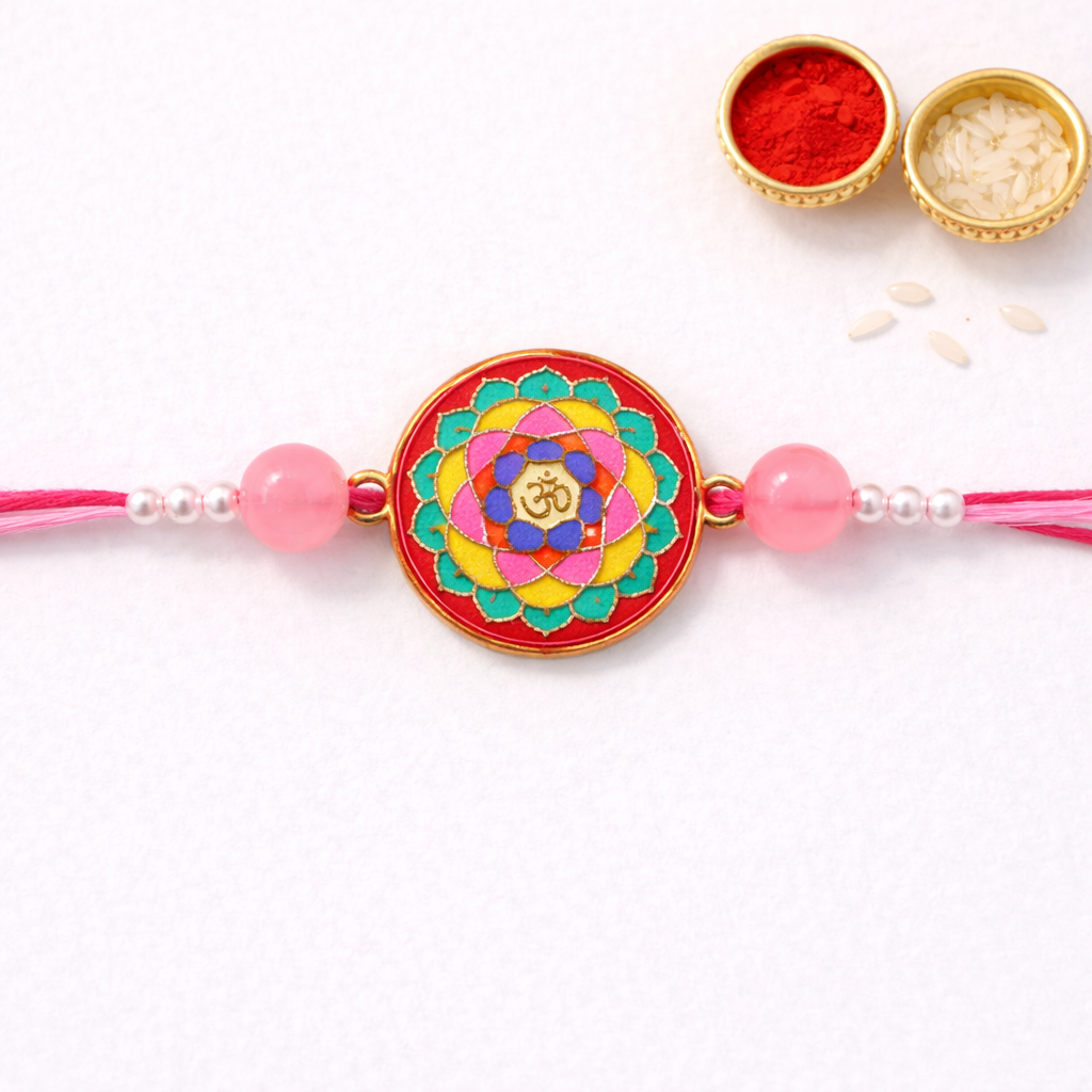 Colorful Meenakari Om Rakhi