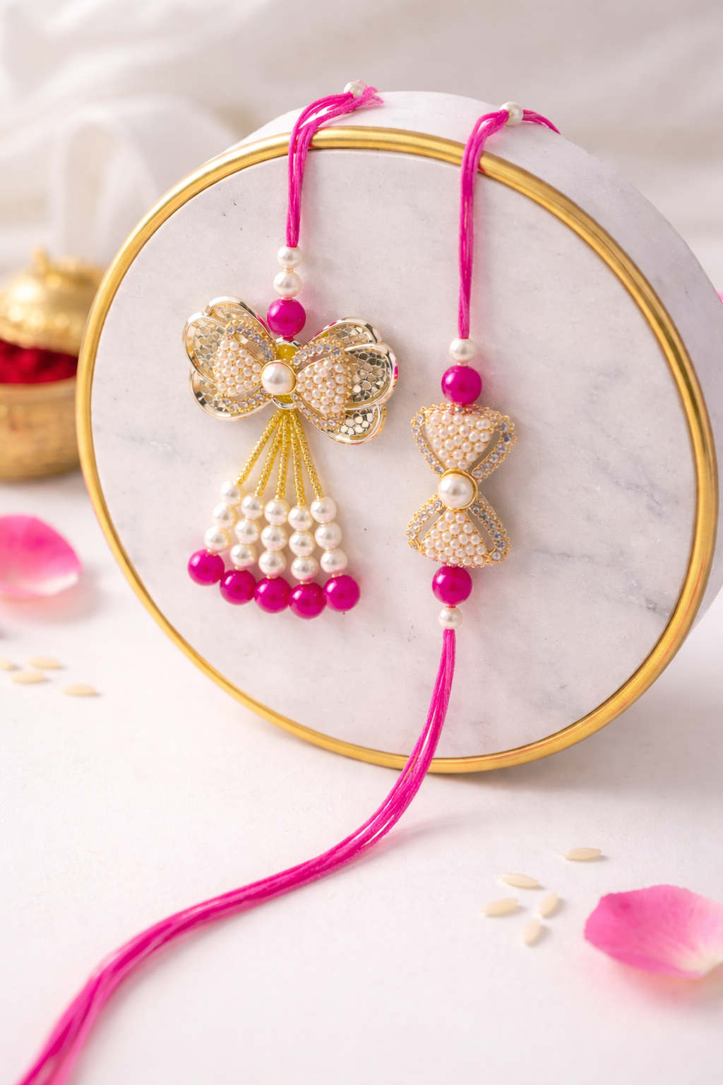 Stone Work Bow Bhaiya Bahabhi Pair