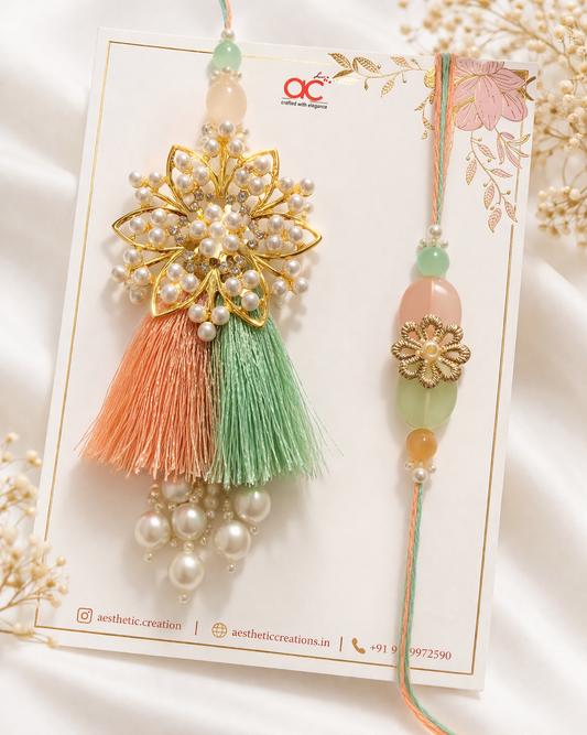 Flower Bloom Tassel Bhaiya Bhabhi Set
