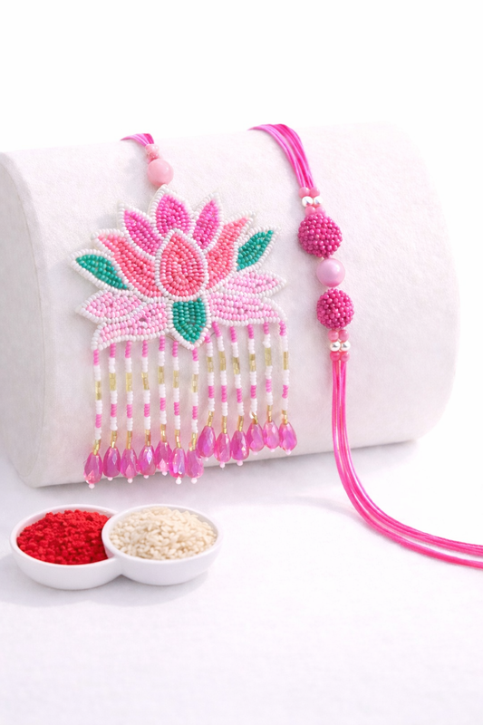 Lotus Tassel Bhaiya Bhabhi Rakhi