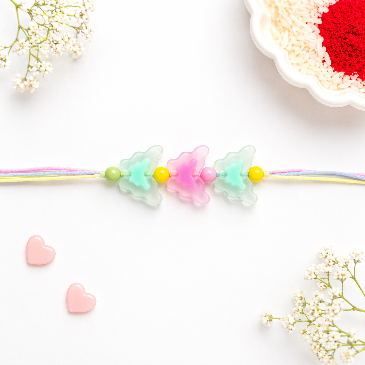 Colourful Butterfly Bead Rakhi