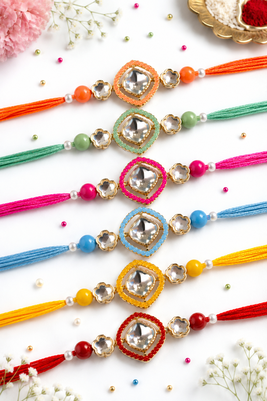 Colour Kundan Rakhi