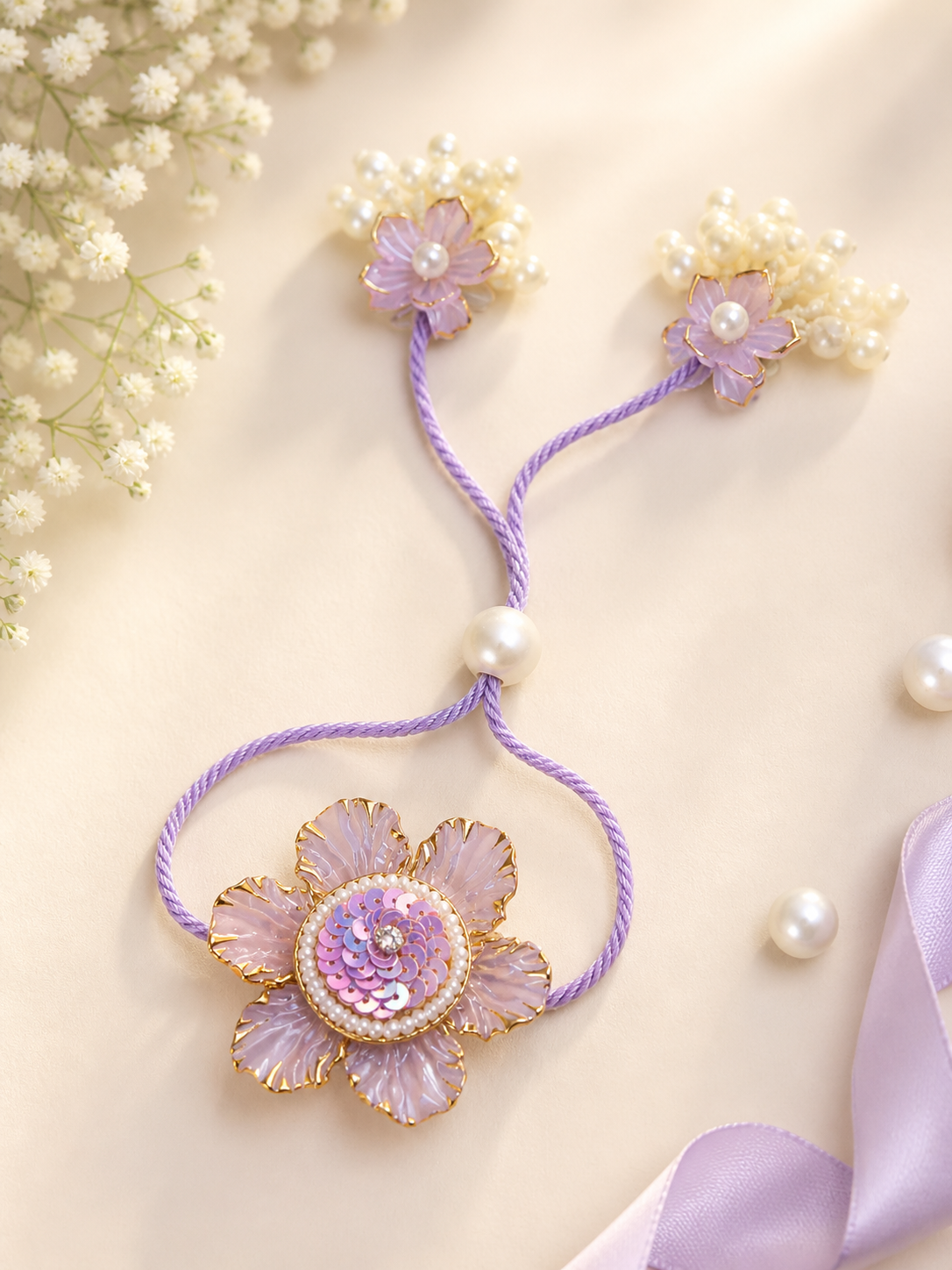 Petal Flower With Hanging Bracelet