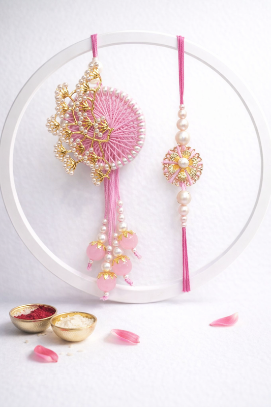 Round thread And Gold Leaves Bhaiya Bhabhi Set