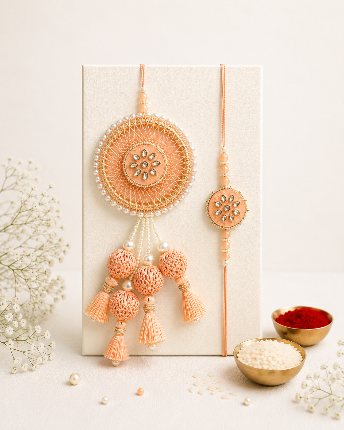 Crochet And Kundan Work Jumbo Bhaiya Bhabhi Set