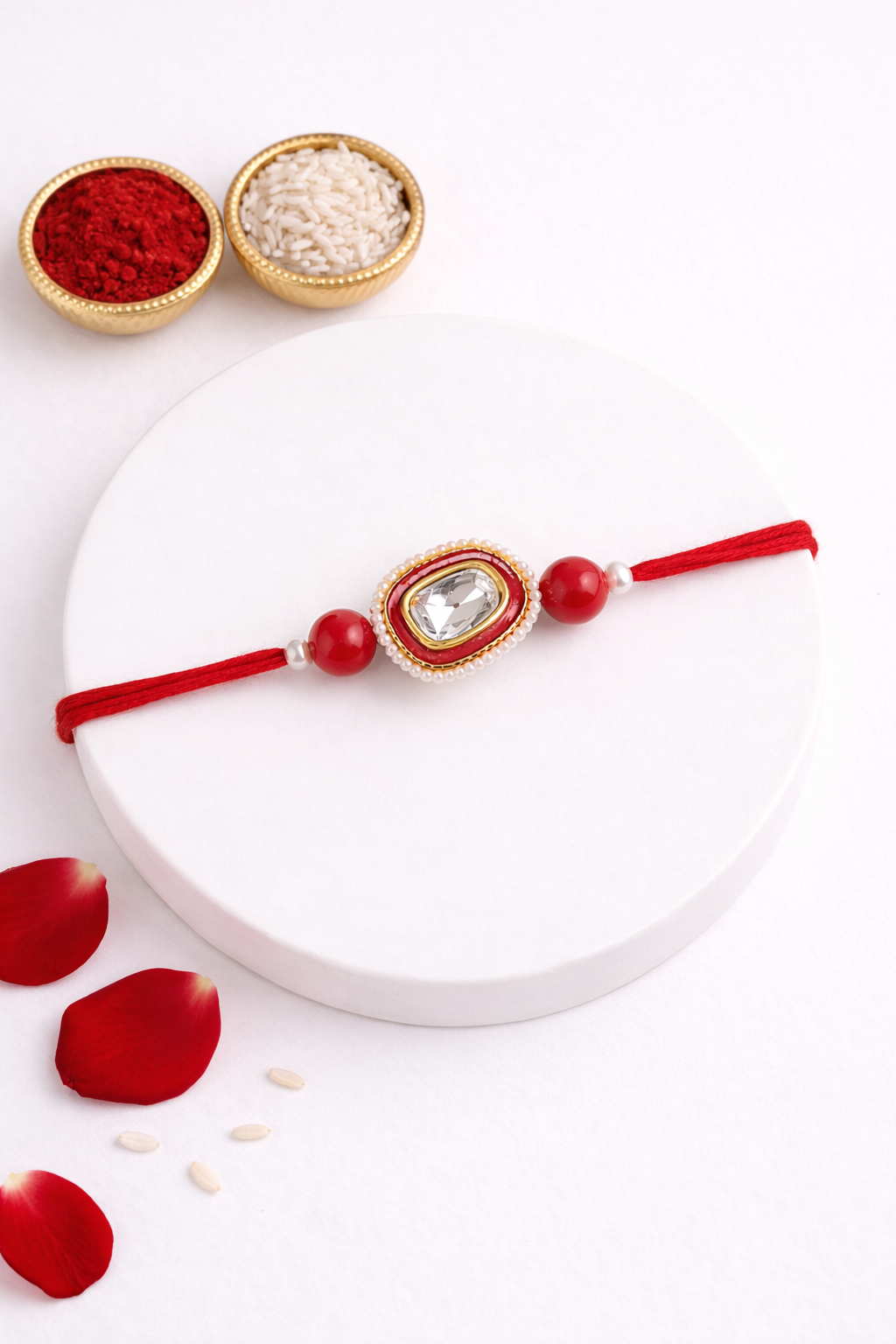 Red Kundan Rakhi