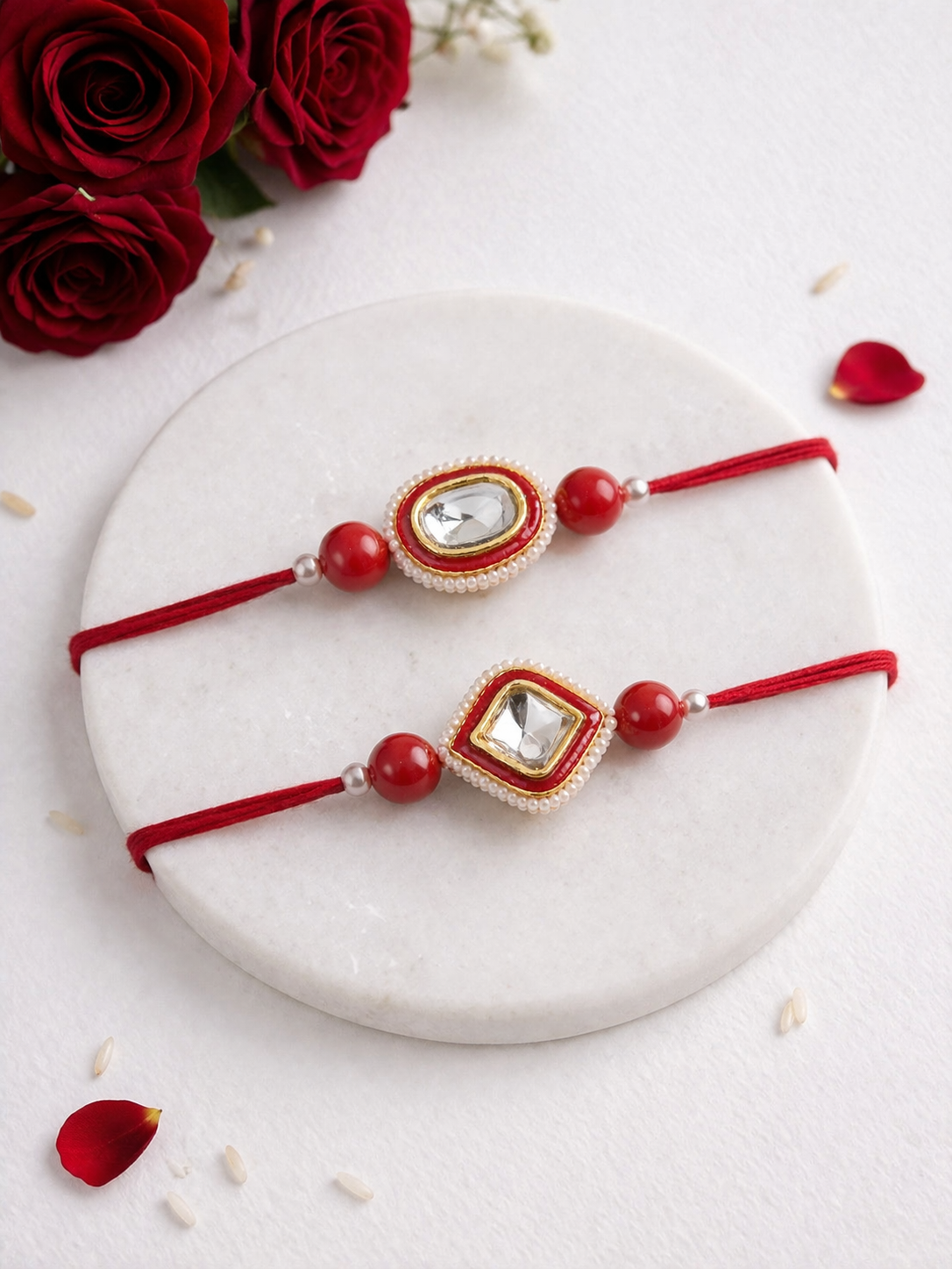 Red Kundan Rakhi
