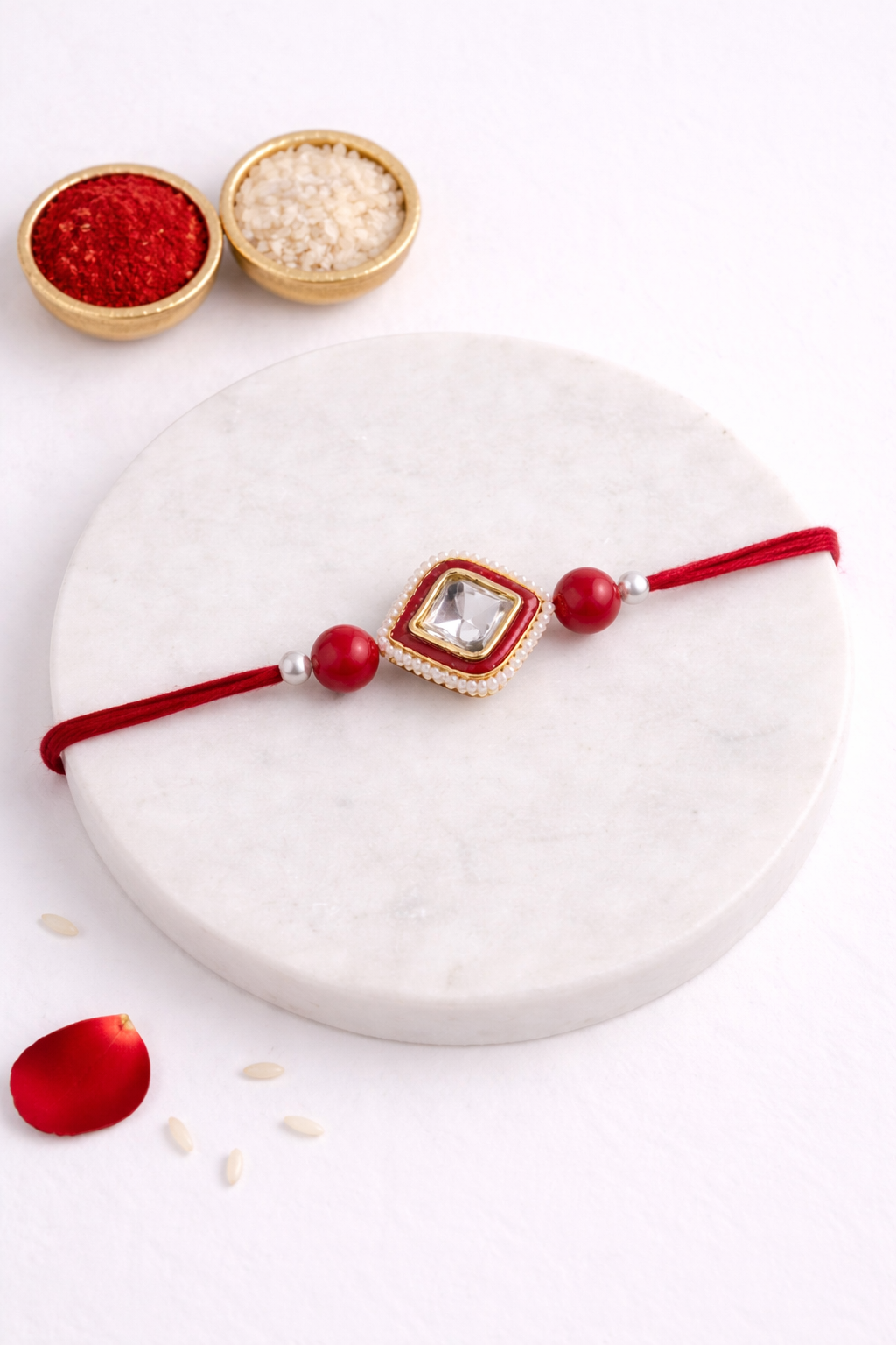 Red Kundan Rakhi