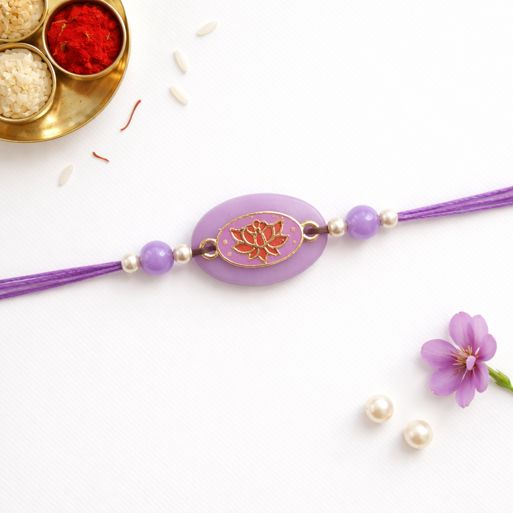 Lotus And Stone Rakhi