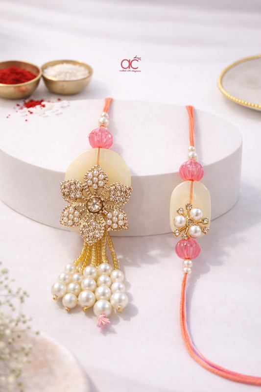 MOP And Stone Work Bhaiya Bhabhi Set