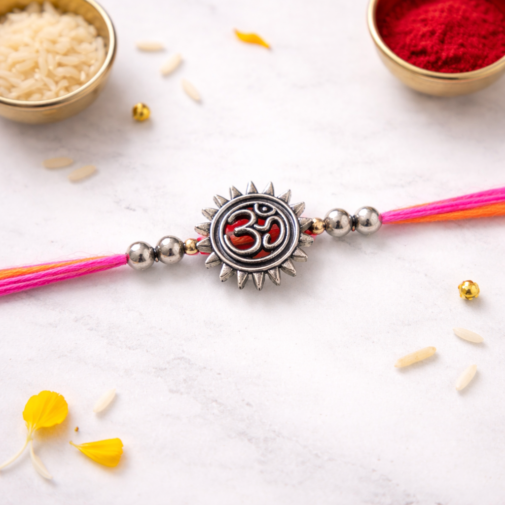 Oxidised Om Rakhi