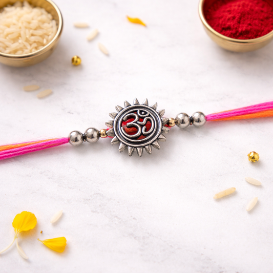 Oxidised Om Rakhi