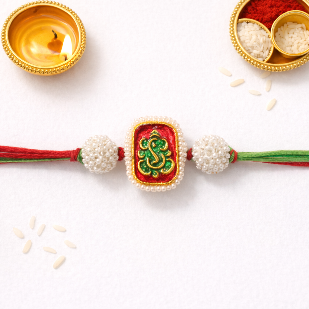 Meenakari Ganesha Rakhi