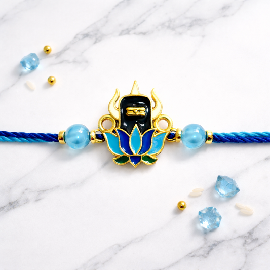 Divine Shivling And Lotus Rakhi