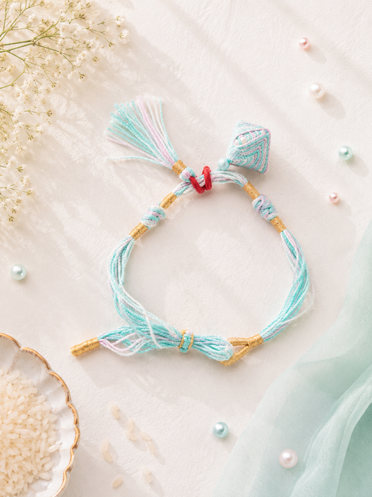 Multicolor Thread And Crochet Bracelet