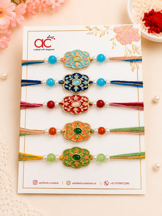 Kundan Meena Bhaiya Rakhi (Random  Colour)