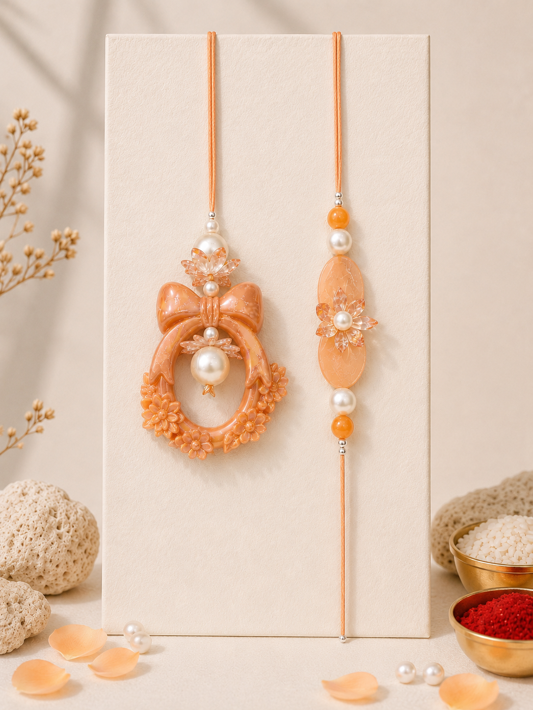 Ornate Bow And Ring Bhaiya Bhabhi Set