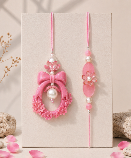 Ornate Bow And Ring Bhaiya Bhabhi Set