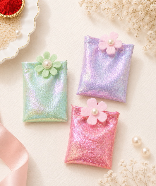 Shimmer Roli Chawal Pouch ( Random Color)