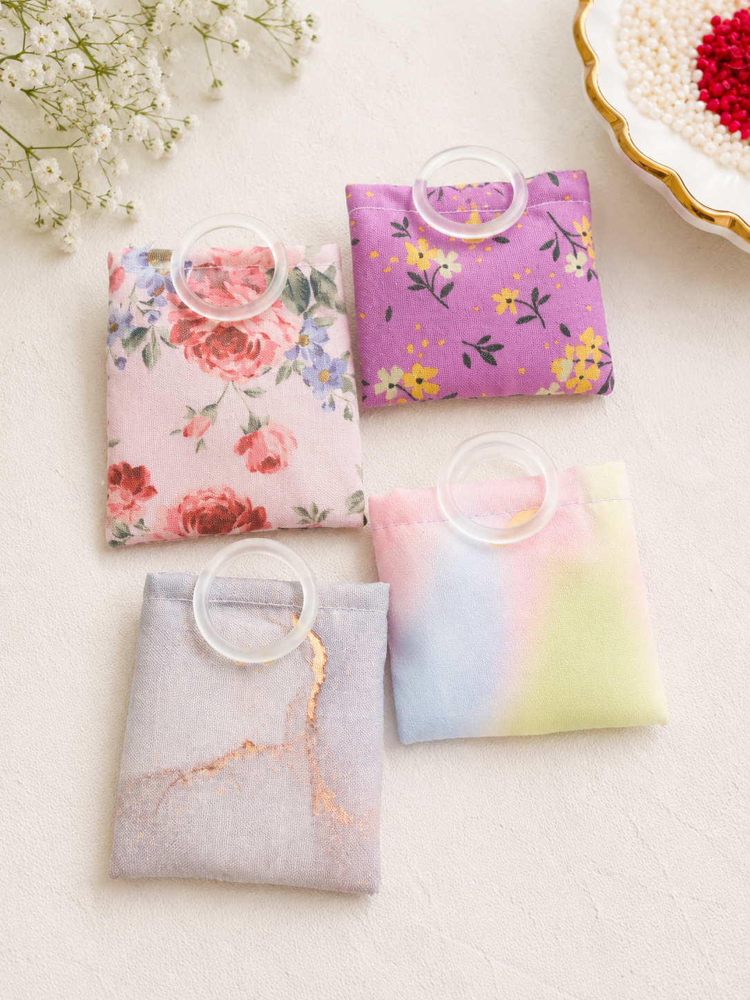 Pearl Handle Roli Chawal Pouch