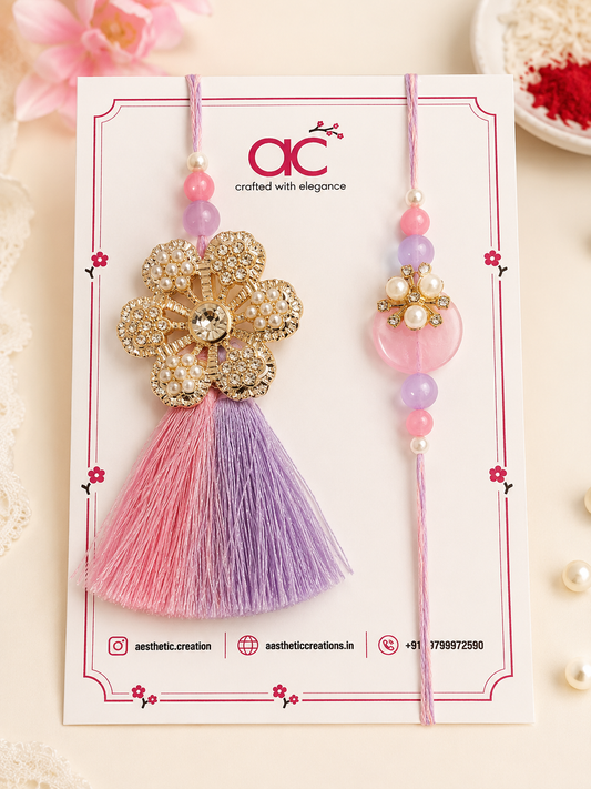 Pastel Petals Bhaiya Bhabhi Rakhi
